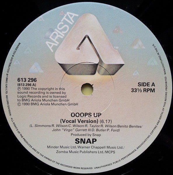 Snap! : Ooops Up (12", Single)