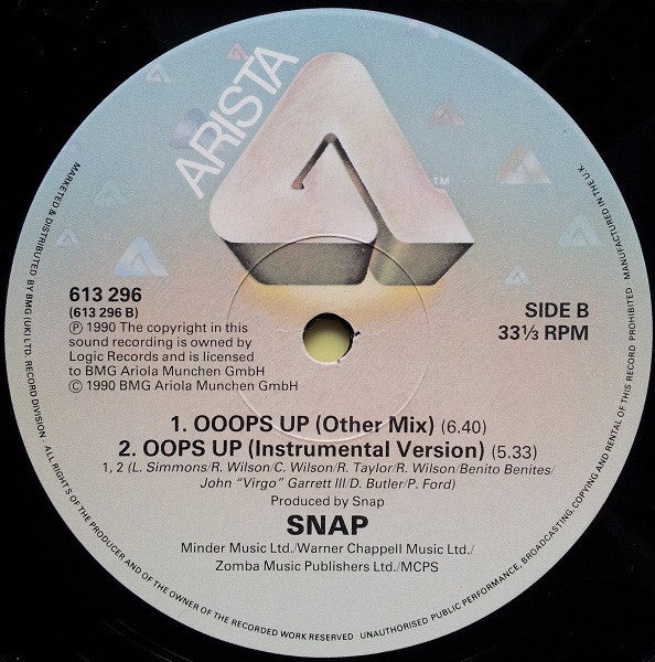 Snap! : Ooops Up (12", Single)