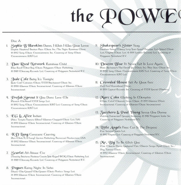 Various : The Power Of Love: 1990 - 1992 (2xCD, Comp)