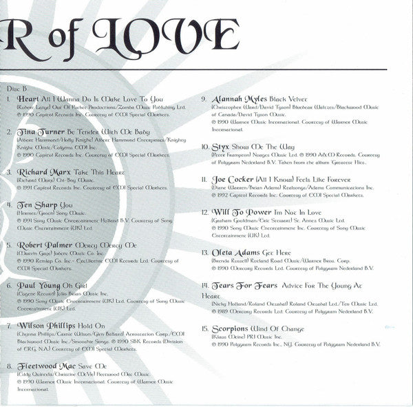 Various : The Power Of Love: 1990 - 1992 (2xCD, Comp)