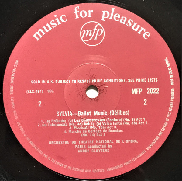 Léo Delibes / André Cluytens, Orchestre National De L'Opéra De Paris : Coppélia / Sylvia (LP, Mono)