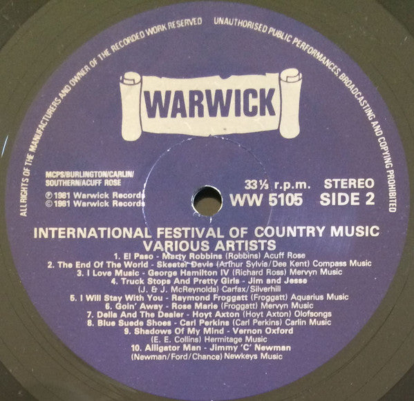 Various : International Festival Of Country Music (LP, Album, Comp)