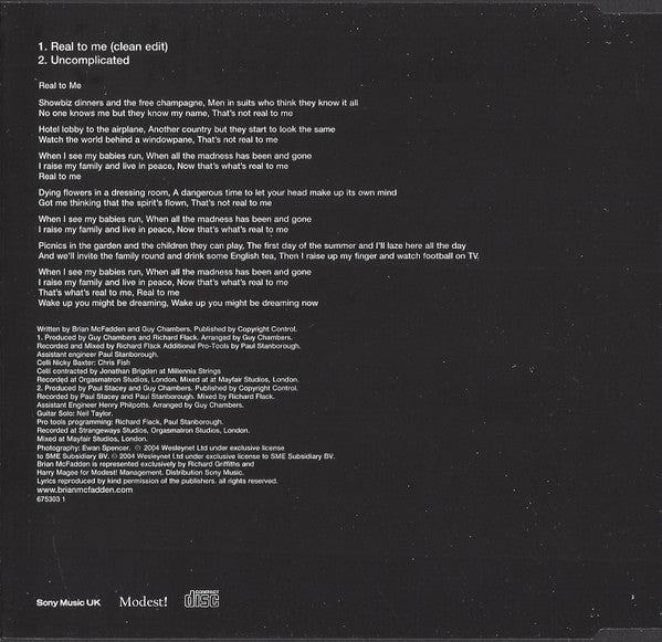Brian McFadden : Real To Me (CD, Single)