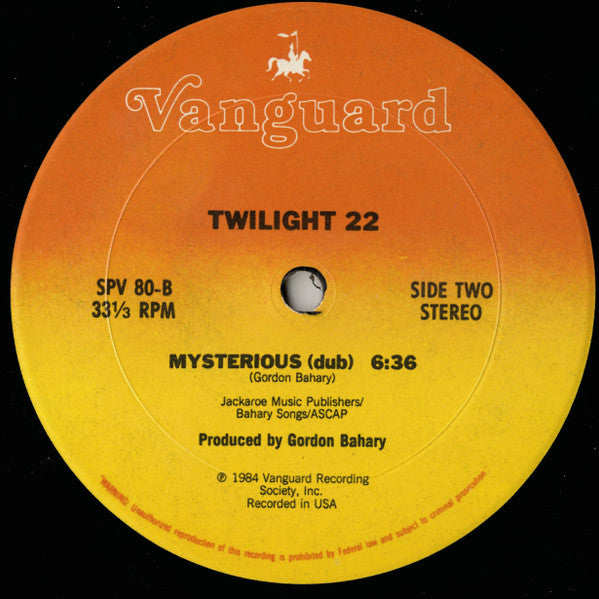 Twilight 22 : Mysterious (Remix) (12")