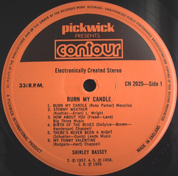 Shirley Bassey : Burn My Candle (LP, Comp)