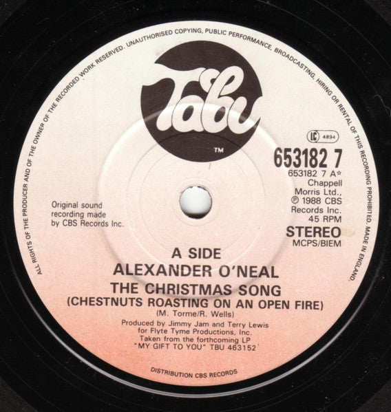 Alexander O'Neal : The Christmas Song (Chestnuts Roasting On An Open Fire) / Thank You For A Good Year (7", Single)