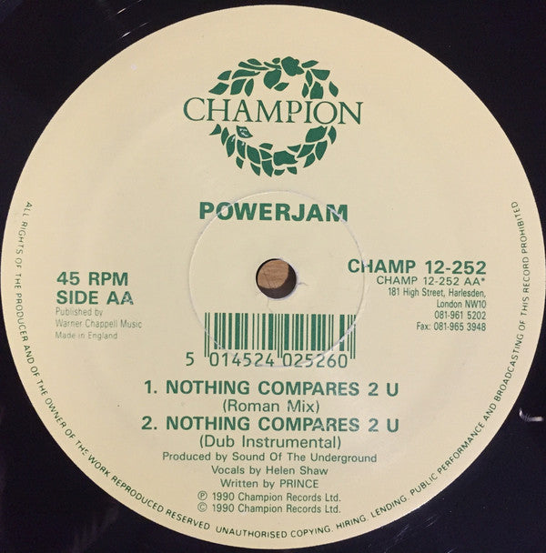 Powerjam : Nothing Compares 2 U (12")