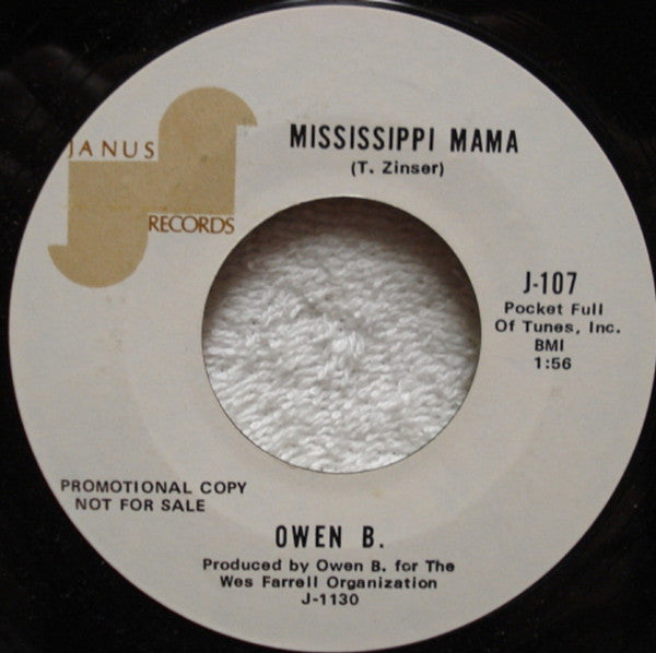 Owen B. (2) : Nowhere To Run (7", Single, Promo)