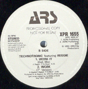 Technotronic Featuring Reggie : Work (12", Promo)
