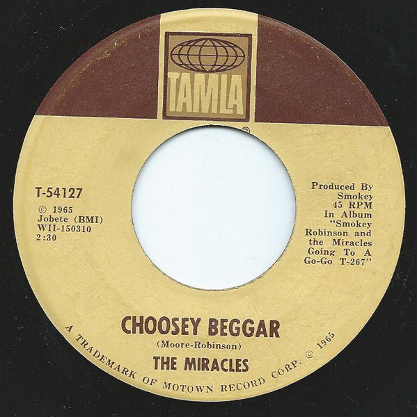 The Miracles : Going To A Go-Go / Choosey Beggar (7", Single, RP)