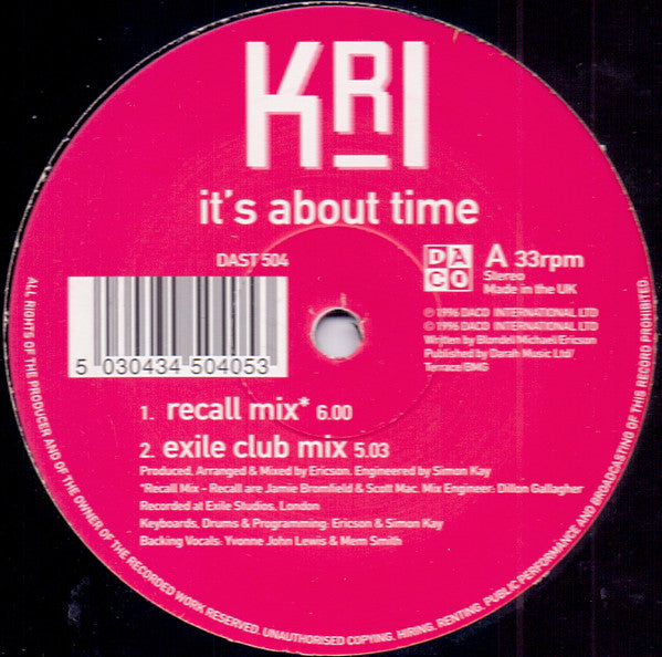 KRI : It's About Time (12")