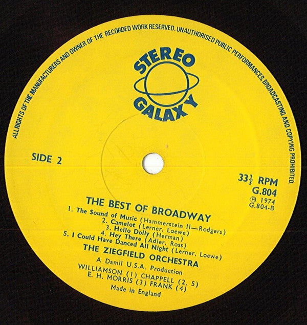 The Ziegfield Theatre Orchestra : The Best Of Broadway (LP)