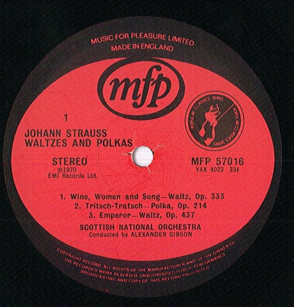 Scottish National Orchestra* Conducted By Alexander Gibson : Strauss: Waltzes & Polkas (LP, RE)