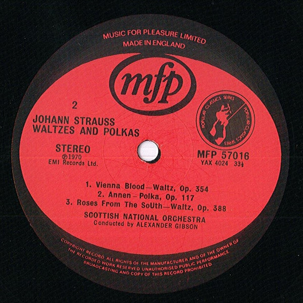 Scottish National Orchestra* Conducted By Alexander Gibson : Strauss: Waltzes & Polkas (LP, RE)