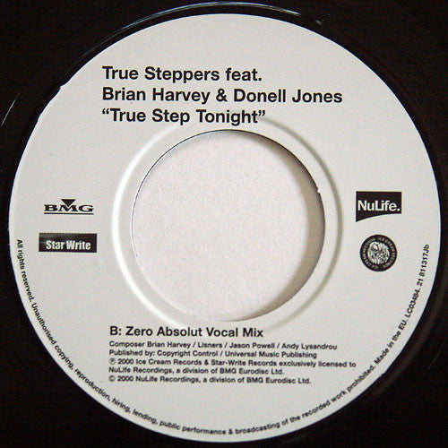True Steppers Feat. Brian Harvey & Donell Jones : True Step Tonight (7", Jukebox)