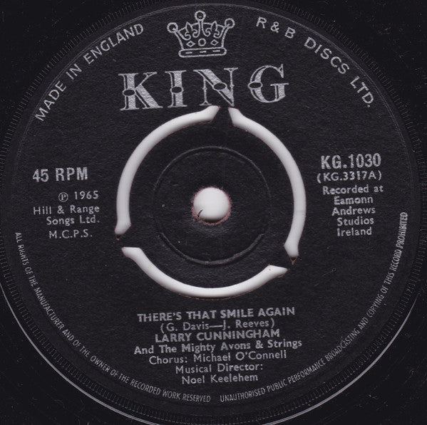Larry Cunningham (2) And The Mighty Avons : There's That Smile Again (7", Single, Thr)
