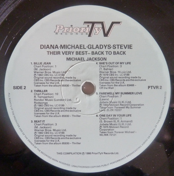 Various : Diana - Michael - Gladys - Stevie - Their Very Best - Back To Back (2xLP, Comp, Gat)