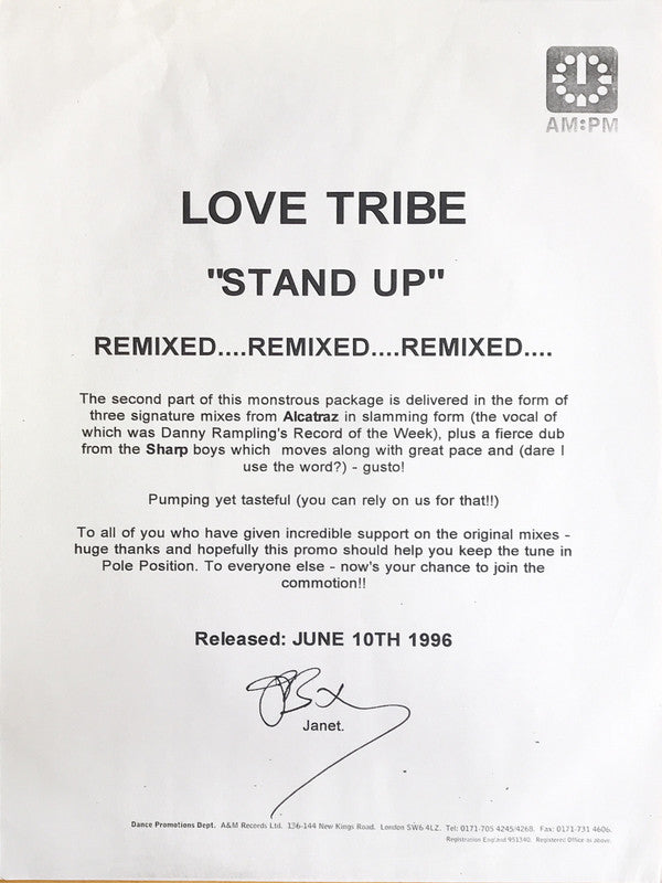 Love Tribe : Stand Up (12", Promo)