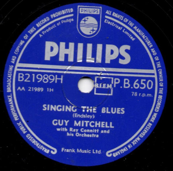 Guy Mitchell With Ray Conniff & His Orchestra : Singing The Blues / Crazy With Love (Shellac, 10", Single)