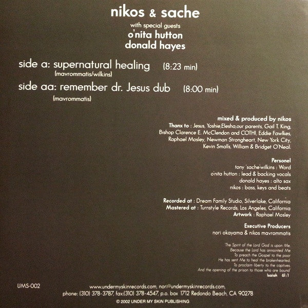 Nikos & Sache : Pure Gospel (Vol. 2) (12")