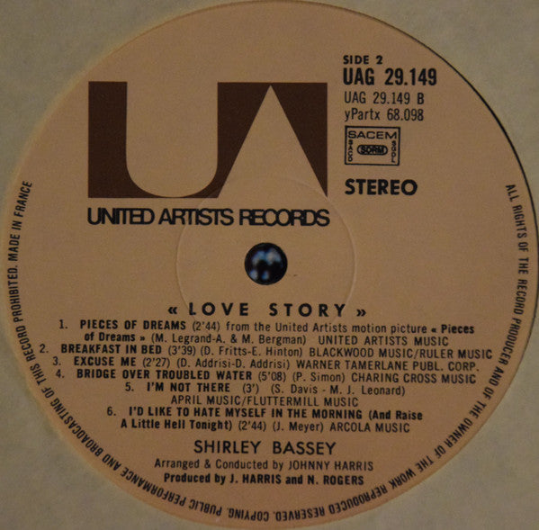 Shirley Bassey : Love Story (LP, Album, Gat)