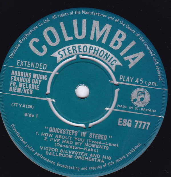 The Victor Silvester Orchestra : Four Favourite Quicksteps - Quicksteps In Stereo (7", EP)