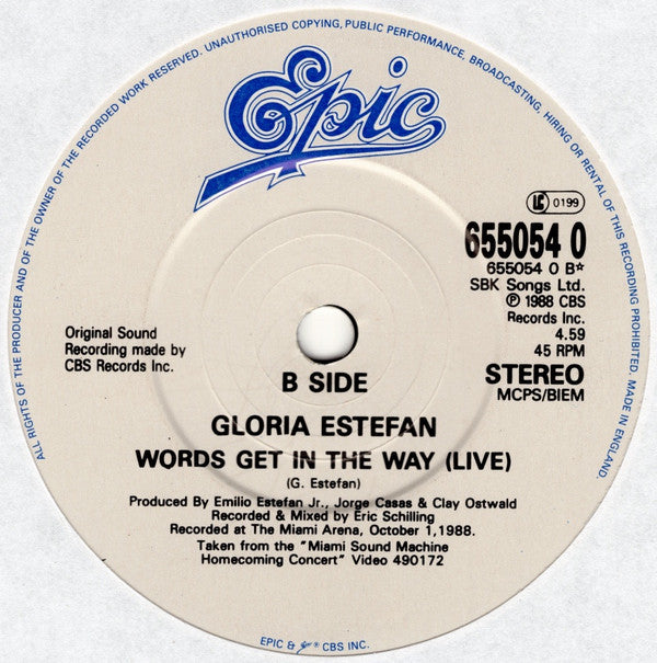 Gloria Estefan : Don't Wanna Lose You (7", Single, Ltd, Pos)