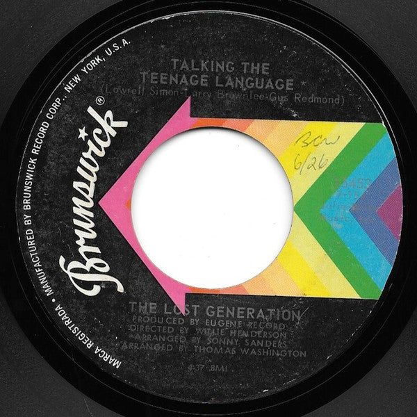 The Lost Generation : Talking The Teenage Language / You're So Young But You're So True (7", Single, Styrene, PR)