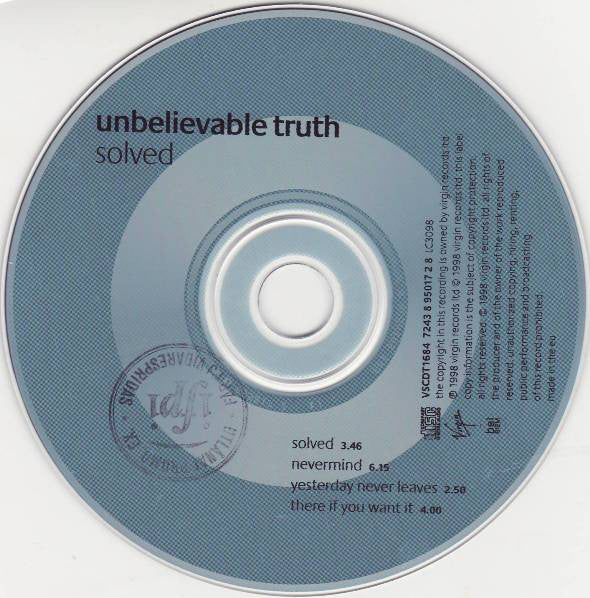 Unbelievable Truth : Solved (CD, Single)