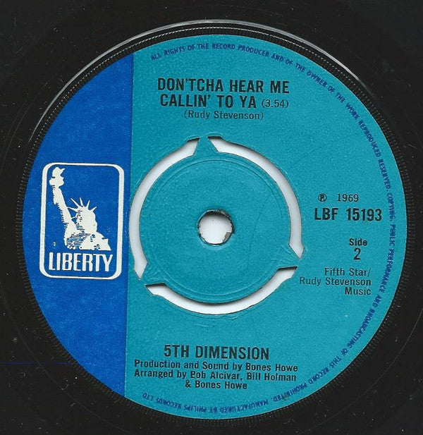 The Fifth Dimension : Medley: Aquarius/Let The Sunshine In (The Flesh Failures) (7", Single, 3-p)