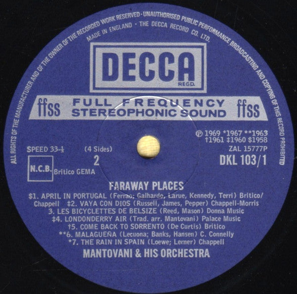 Mantovani And His Orchestra : Faraway Places (2xLP, Album)