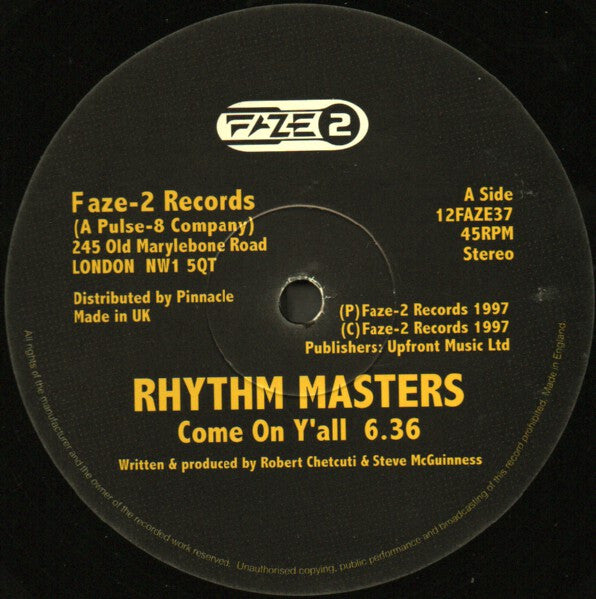 Rhythm Masters : Come On Y'All (12")
