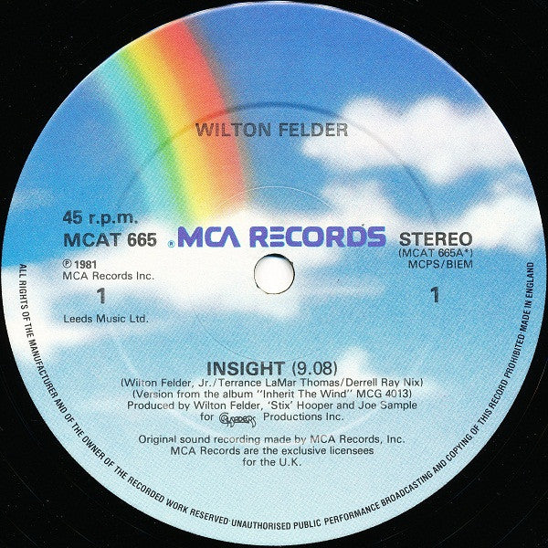 Wilton Felder : Insight (Special Disco Mix) (Full Length Version) (12")