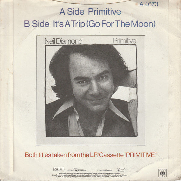 Neil Diamond : Primitive (7", Single)