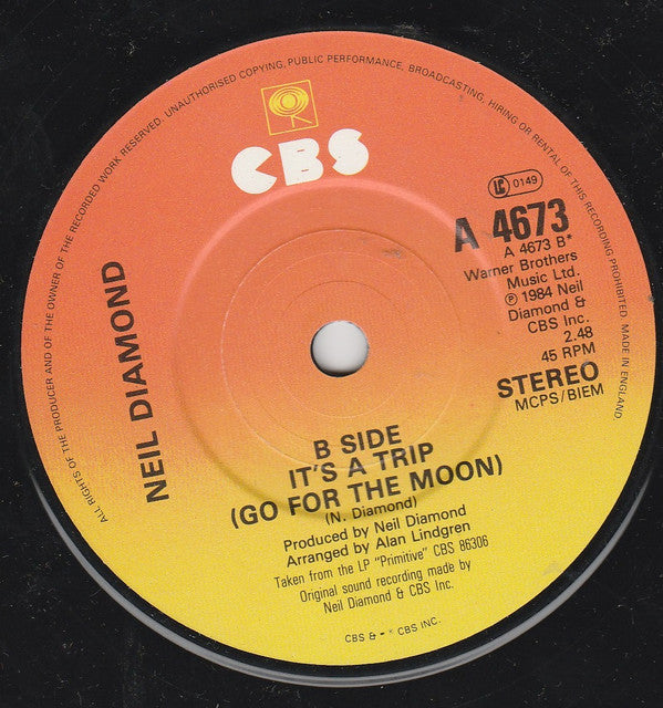 Neil Diamond : Primitive (7", Single)