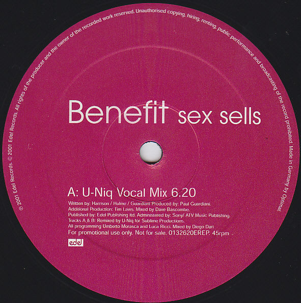 Benefit (3) : Sex Sells (2x12", Promo)