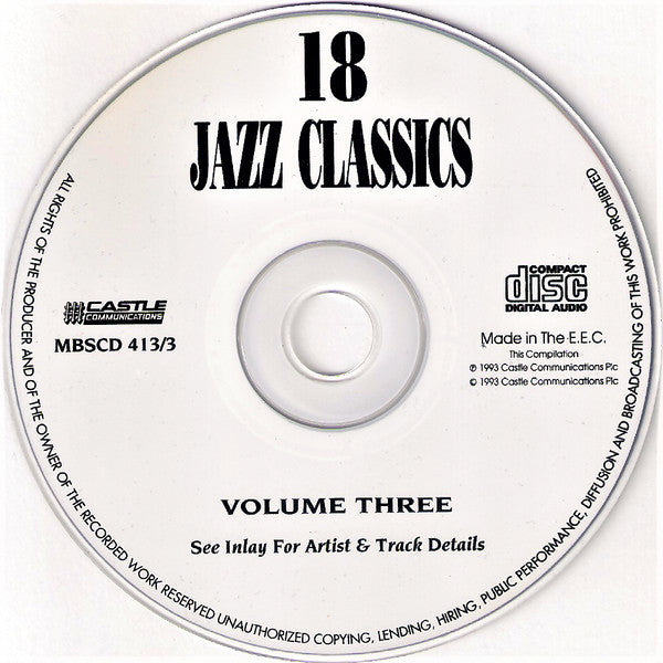 Various : 18 Jazz Classics Volume Three (CD, Comp)