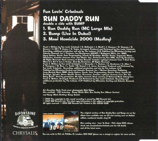 Fun Lovin' Criminals : Run Daddy Run / Bump (CD, Single, CD2)
