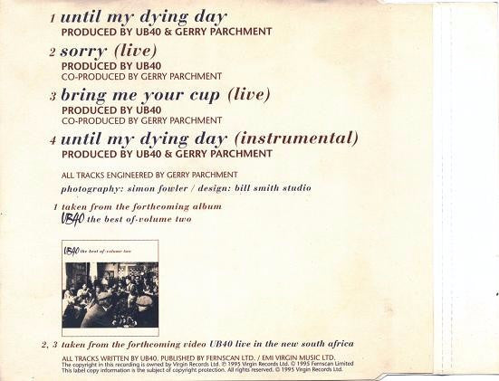 UB40 : Until My Dying Day (CD, Single)