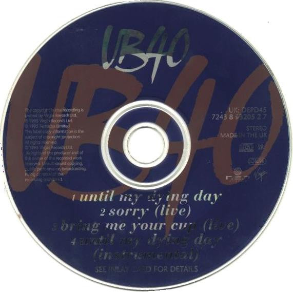 UB40 : Until My Dying Day (CD, Single)