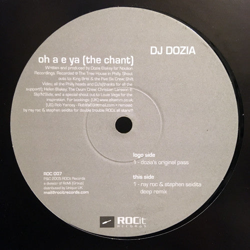 DJ Dozia : Oh A E Ya (The Chant) (10")