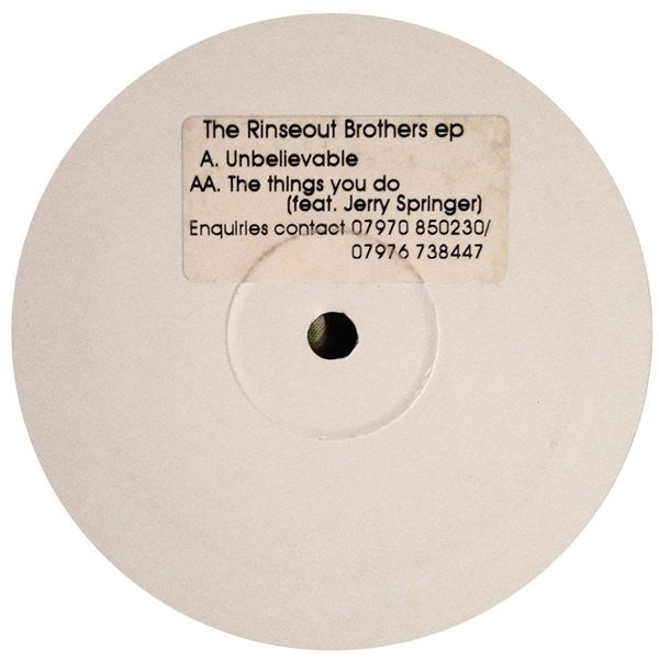 The Rinseout Brothers : The Rinseout Brothers EP (12", EP, Promo, W/Lbl, Sti)