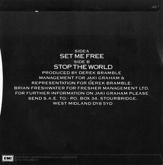Jaki Graham : Set Me Free (7", Single, Pap)