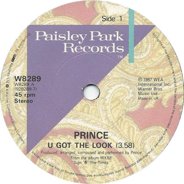 Prince : U Got The Look (7", Single, Pap)