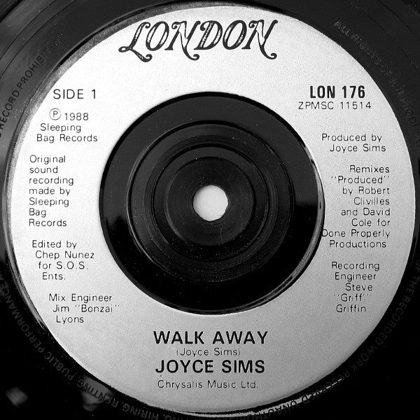 Joyce Sims : Walk Away (7", Single, Sil)