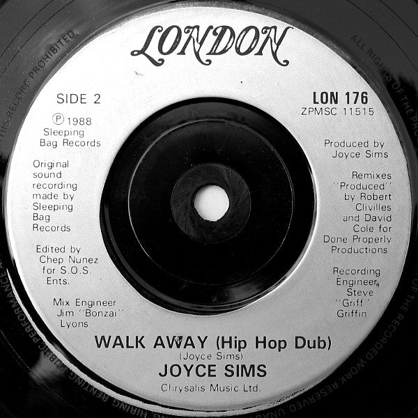 Joyce Sims : Walk Away (7", Single, Sil)