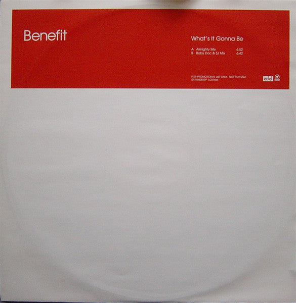 Benefit (3) : What's It Gonna Be (12", Promo)