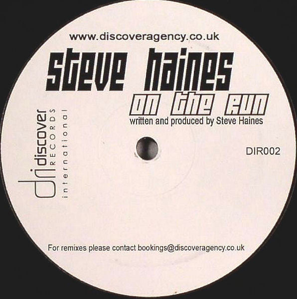 Steve Haines : On The Run (12", S/Sided, Ltd, TP)