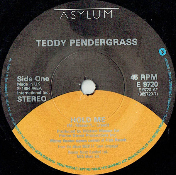 Teddy Pendergrass : Hold Me (7")
