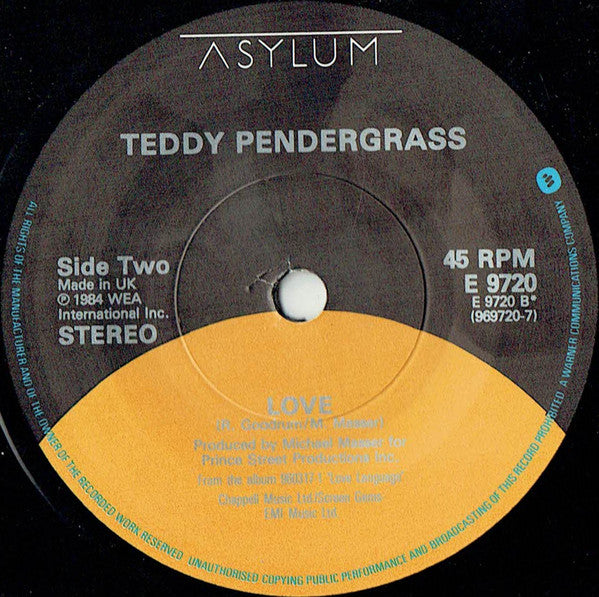 Teddy Pendergrass : Hold Me (7")